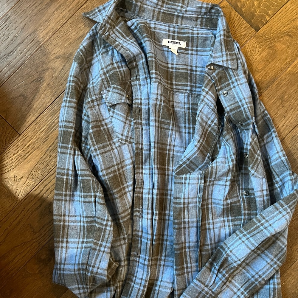 Plaid long sleeve button down